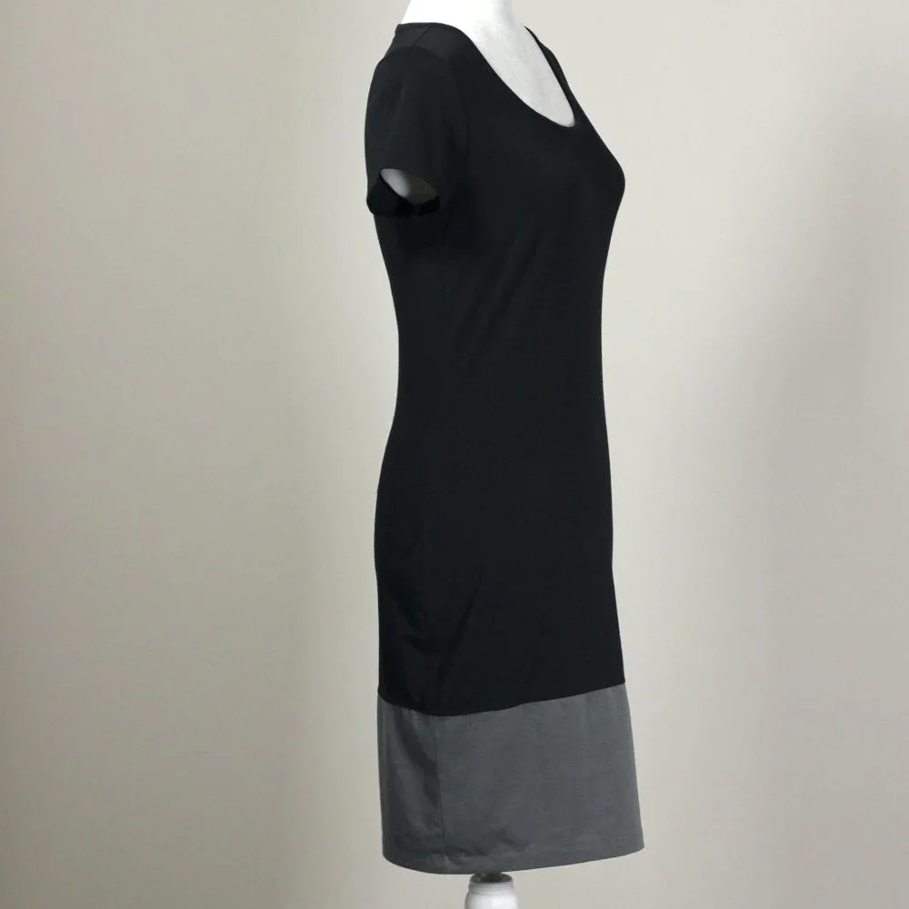 Athleta Ella Colorblock Short Sleeve Black and Grey Activewear Mini Dress - Picture 5 of 9